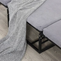 HOMCOM 2 In 1 Folding Sofa Bed Home Lounge Cot Guest Stool w/ Thick Padded Sponge Grey Removable and washable(m-8)