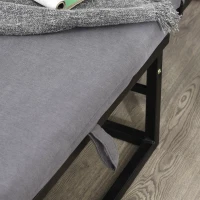 HOMCOM 2 In 1 Folding Sofa Bed Home Lounge Cot Guest Stool w/ Thick Padded Sponge Grey Removable and washable(m-10)