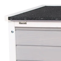 PawHut Adapost mic, din lemn, pentru iepuri, casuta pentru porcusori de Guineea, gri 46x39x30 cm(m-9)