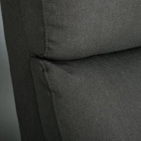 Homcom Fotoliu Relax – Negru, In, Rabatabil cu Taburet Inclus(m-10)