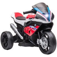 HOMCOM BMW HP4 Kids Electric Motorcycle w/ Three Wheels, Music - Red(m-1)