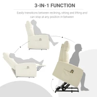 Homcom Fotoliu Piele Ecologica – Telecomanda, inclinare 145°, Suport Picioare(m-4)