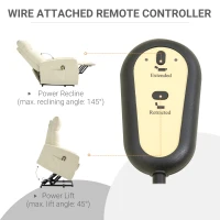 Homcom Fotoliu Piele Ecologica – Telecomanda, inclinare 145°, Suport Picioare(m-5)