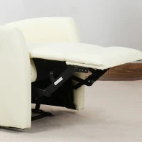 HOMCOM Fotoliu Relax Rabatabil Ergonomic Piele Sintetica 65 × 92 × 100cm Crem(m-9)