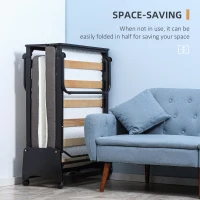 HOMCOM Folding Bed with 10cm Mattress, Portable Foldable Guest Bed with Memory Foam, Steel Frame on Wheels(m-5)