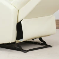 HOMCOM Fotoliu Relax Rabatabil Ergonomic Piele Sintetica 65 × 92 × 100cm Crem(m-10)