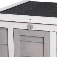 PawHut Adapost mic, din lemn, pentru iepuri, casuta pentru porcusori de Guineea, gri 46x39x30 cm(m-10)