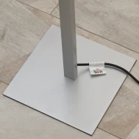 HOMCOM Dimmable Floor Lamp for Living Room, Modern Spiral Standing Lamp with 3 Adjustable Brightness and Square Base, Silver(m-9)
