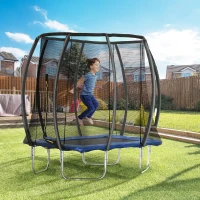 HOMCOM Trampolino Elastico 210cm per Bambini e Adulti con Rete e Imbottiture Blu(m-10)