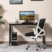 HOMCOM Hard Duty Office Desk Computer Desk w/ Adjustable Feet Wood Grain Black(m-2)