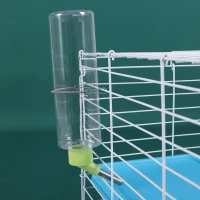 PawHut Cusca pentru Rozitori in Otel Vopsit cu Roti Albastru si Alb 100 x 43 x 53 cm(m-11)