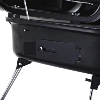 Outsunny Mini Barbecue da Viaggio per Esterni | Gambe Pieghevoli | Smaltato con Impugnature Anti-Scottatura 45x42x33.5cm(m-9)
