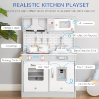 HOMCOM Childrens Toy Kitchen w/ Sound & Light Effect Battery Operated Cooktop for 3-6 Years Old(m-5)