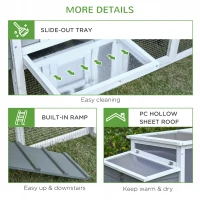 PawHut Deluxe Chicken Coop, Hen House, Wooden Poultry Cage w/ Outdoor Run, Nesting Box, Removable Tray, Openable Hollow Sheet Roof and Lockable Doors, 162 x 76.5 x 79.5cm(m-7)