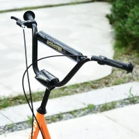 HOMCOM Youth Kids Kick Scooter Adjustable Handlebar Teens Ride On Toy For 5+ w/ Front and Rear Dual Brakes Inflatable Wheels-Orange(m-10)