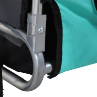PawHut Folding Dog Bike Trailer Pet Cart Carrier for Bicycle Travel in Steel Frame with Hitch Coupler - Light Blue & Grey(m-10)