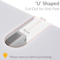 HOMCOM Dulap masca pentru chiuveta din MDF alb pentru baie cu 2 sertare 67 x 36 x 52 cm(m-5)