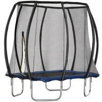 HOMCOM Trampolino Elastico 210cm per Bambini e Adulti con Rete e Imbottiture Blu(m-11)