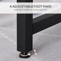 HOMCOM Hard Duty Office Desk Computer Desk w/ Adjustable Feet Wood Grain Black(m-4)