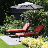 Parasol tuinparaplu buitenshuis park balkon frame staal blauwe strepen(m-10)