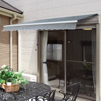 Outsunny Luifel aluminium luifel aluminium knikarmluifel 3 x 4 m zonwering balkon grijs(m-9)