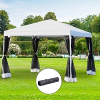 Paviljoen partytent 3 x 3 m vouwtent tuinpaviljoen incl. zijwanden wit(m-10)