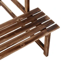 Plantenetagere bloementrap plantenrek bloemenbank standaard 3 trappen vurenhout(m-4)