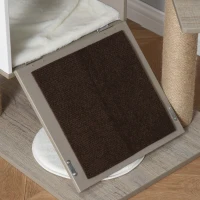 PawHut Kratzbaum Katzenbaum Kletterbaum für Katzen Mehrstufiges Multiaktivitätszentrum mit Katzenhöhle Rampe Weichkissen E1 MDF Hellgrau 60 x 48 x 122 cm(m-7)