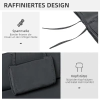 Outsunny® Materac z Zagłówkiem zdejmowany Pokrowiec szary(m-5)