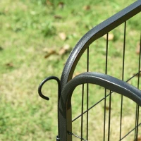 PawHut wybieg kojec dla zwierząt domowych ogrodzenie dla szczeniąt bramka wybieg dla psów konstrukcja pozwalająca na indywidualną konfigurację z drzwiami metal 79 x 100 cm kolor czarny(m-8)