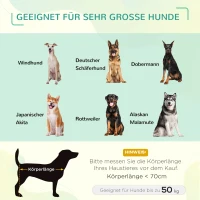 PawHut Huisdierbed met luifel verhoogde hondenligbed hondenbed ademend taft-stof(m-7)