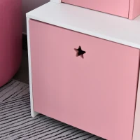 HOMCOM kinderkast vrijstaande kast boekenkast decoratieve kast voor meisjes 4 vakken roze(m-8)