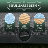 Outsunny podstawa parasola na kółkach do napełniania do 20 kg podstawa parasola do parasoli drążki parasola 38/48 mm stopa parasola do ogrodu na taras balkon kolor czarny 45 x 45(m-5)