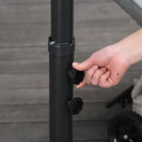 Parasol przeciwsłoneczny odpinany parasol na wysięgniku parasol na korbkę z korbką ręczną czarny(m-8)