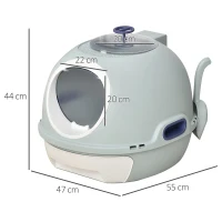 PawHut kattentoilet kattenbak dakraam bodembak schep draagbaar PP ABS(m-3)