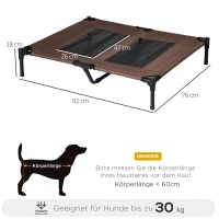 PawHut® hondenbed slaapplaats hondenmand kattenmand huisdierenmand hondenbank bruin 92 l x 76 b x 18 h cm(m-3)