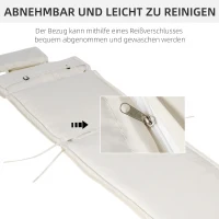 Outsunny Ligbed met hoofdkussen loungebed ligbank katoenvezel polyester(m-6)