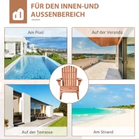 Outsunny adirondack tuinstoel naturel 77 x 94 x 97 cm(m-7)