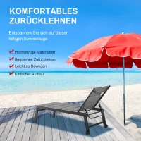 Outsunny leżak aluminiowy leżak ogrodowy leżak relaksacyjny ogrodowy 5-stopniowa regulacja oparcia stal texteline pianka kolor szary 168 x 72 x 102 cm(m-6)