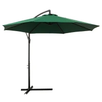 Outsunny Parasol met Handzwengel Weerbestendig 3 m x 3 m x 2,5 m XXL Groen(m-13)