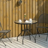 Outsunny Balkontafel tuin bijzettafel tuinmeubelen terrastafel met parasolgat(m-9)