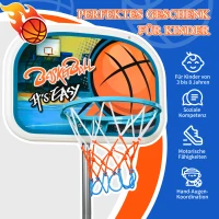 HOMCOM Kinderbasketbalstandaard basketbalring 126-158 cm instelbaar met staander(m-6)