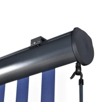 Outsunny Tenda Avvolgibile a Rullo da Esterno, Impermeabile, Funzionamento Manovella, Grigia Bianca e Blu 250 x 200cm(m-8)