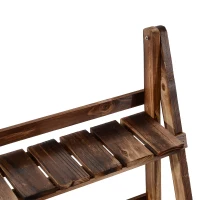 Outsunny Plantenetagere bloementrap bloemenbank plantenrek standaard 3 trappen vurenhout(m-8)