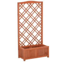 Plantenbak bloemenstandaard latwerk rozenboog tuin hout geel(m-1)