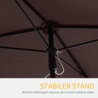 Outsunny Zonnescherm tuinscherm balkonscherm strandscherm marktscherm knikbaar 3 kleuren(m-7)