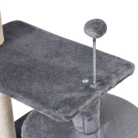 Drzewo dla kota 3 poziomy drzewo dla kota jaskinia dla kota sizalowe słupki deska do drapania plusz kolor szary(m-8)