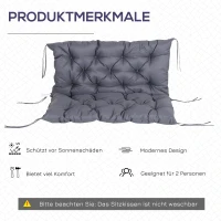 Poduszka na ławkę lub huśtawkę ogrodową szara Outsunny(m-5)