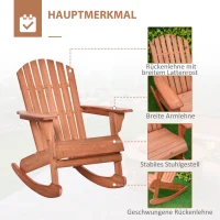 Outsunny adirondack tuinstoel naturel 77 x 94 x 97 cm(m-6)