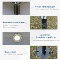 Outsunny dubbel dak tuinhuisje, metalen frame, grijs, 3,5 x 3,5 x 2,7 m(m-5)